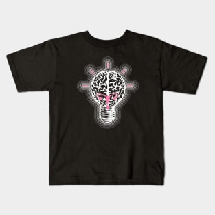 Light bulb brain, feminine creative idea, feminine thinking power Kids T-Shirt